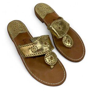 Worn Once Gold Jack Roger’s Signature Flat Sandal, Size 7